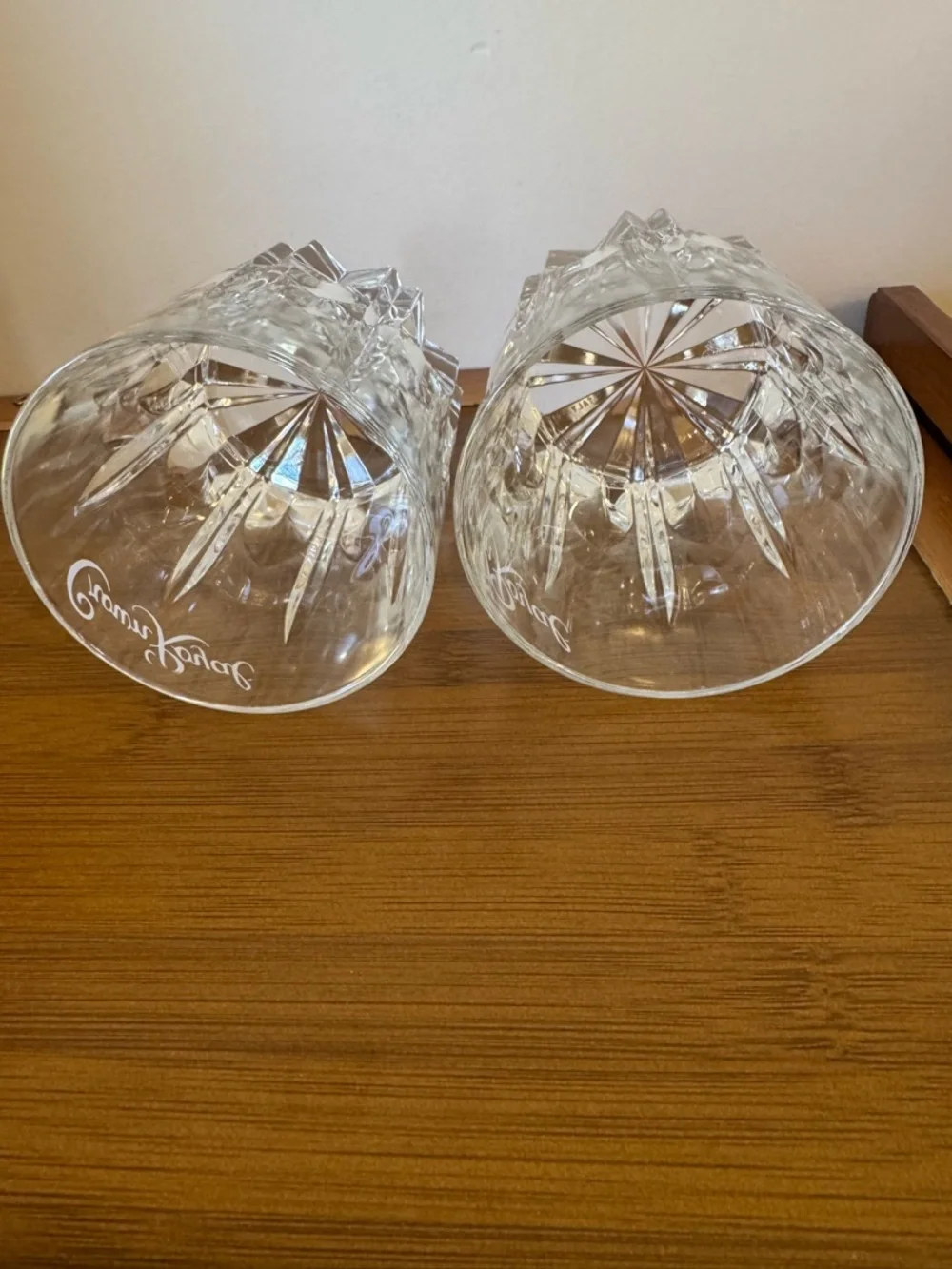 Crown Royal whiskey rocks glasses starburst-cut crystal design celebrate luxury